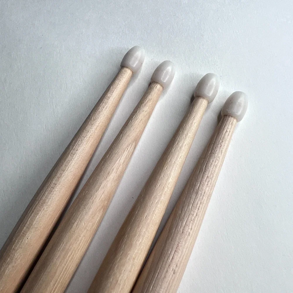 Wooden‎ Drum Sticks Nylon Tip Set of 4 Natural Wood Unbranded 16